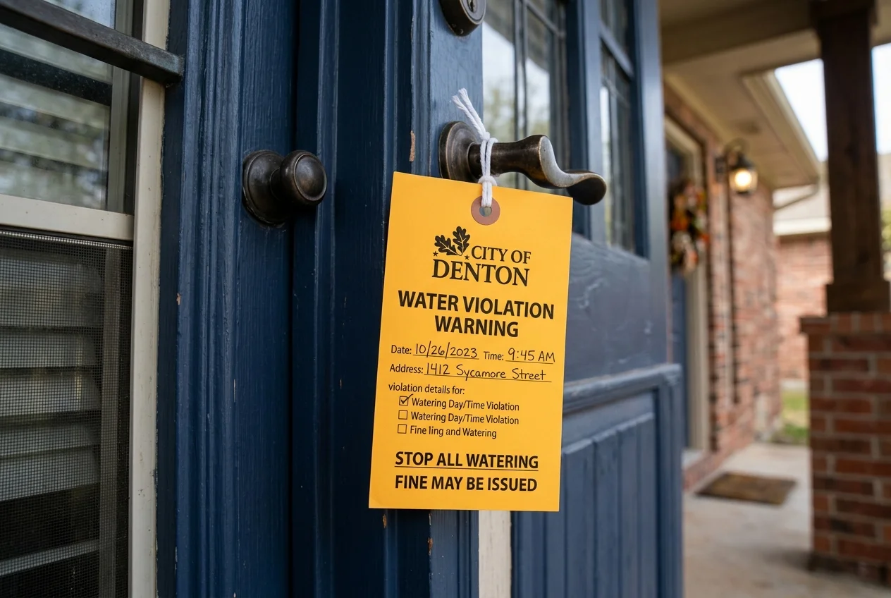 City of Denton water violation warning notice