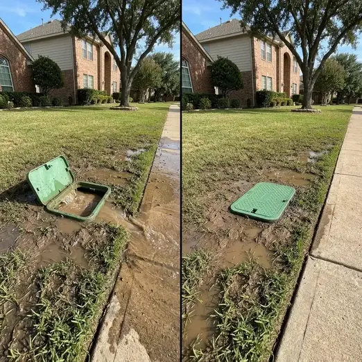 sprinkler repair denton tx before after valve flooding